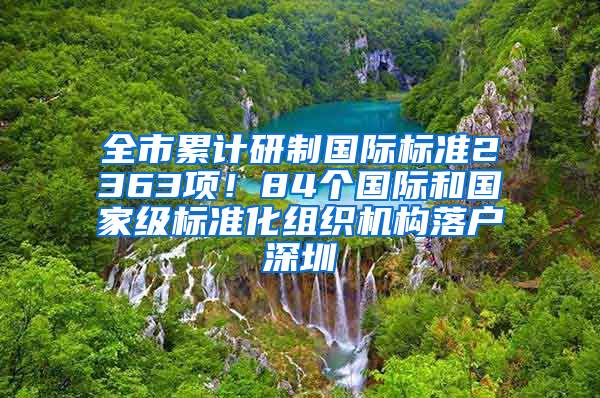 全市累计研制国际标准2363项！84个国际和国家级标准化组织机构落户深圳