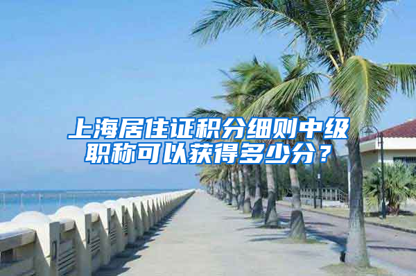 上海居住证积分细则中级职称可以获得多少分？