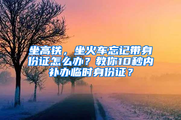 坐高铁，坐火车忘记带身份证怎么办？教你10秒内补办临时身份证？