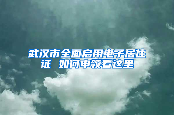 武汉市全面启用电子居住证 如何申领看这里