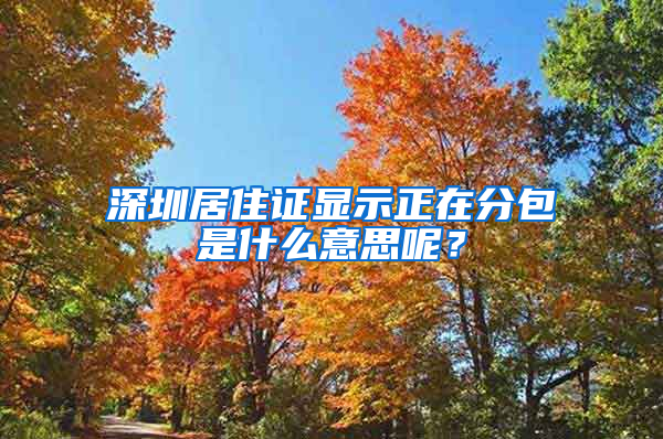 深圳居住证显示正在分包是什么意思呢？