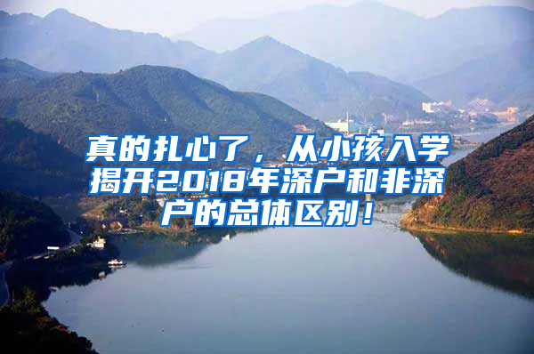 真的扎心了，从小孩入学揭开2018年深户和非深户的总体区别！