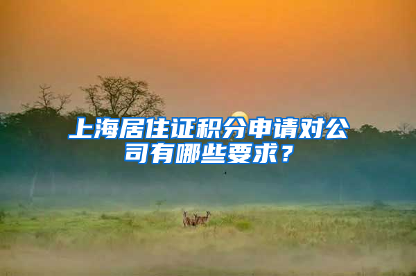 上海居住证积分申请对公司有哪些要求？