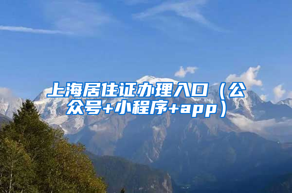 上海居住证办理入口（公众号+小程序+app）