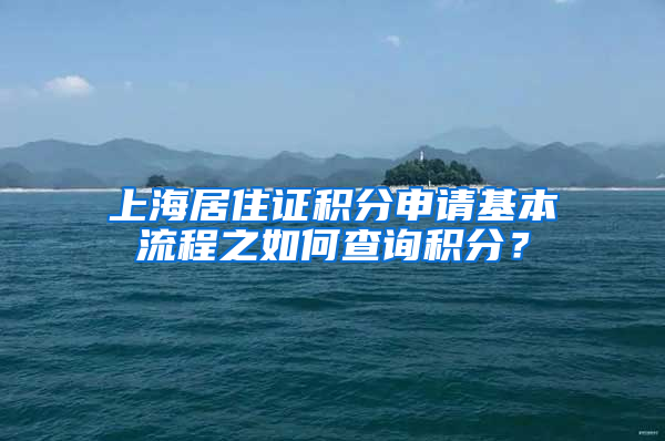 上海居住证积分申请基本流程之如何查询积分？