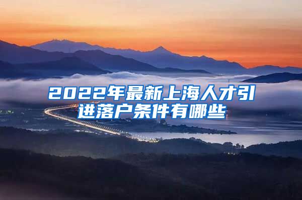 2022年最新上海人才引进落户条件有哪些