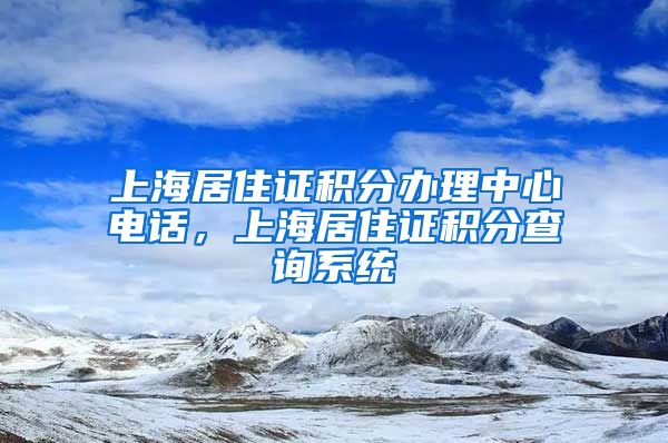 上海居住证积分办理中心电话，上海居住证积分查询系统