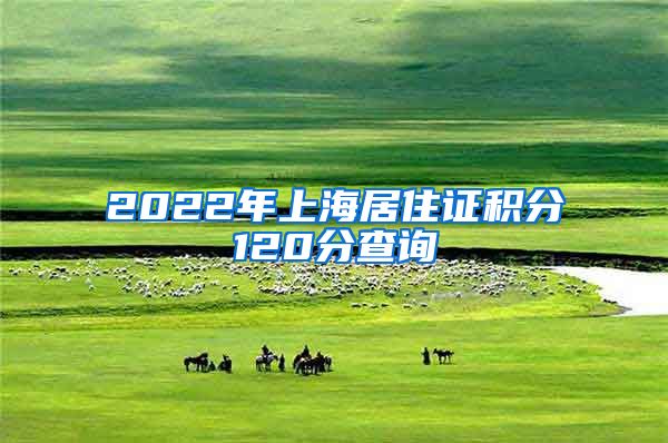 2022年上海居住证积分120分查询