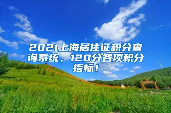 2021上海居住证积分查询系统，120分各项积分指标！