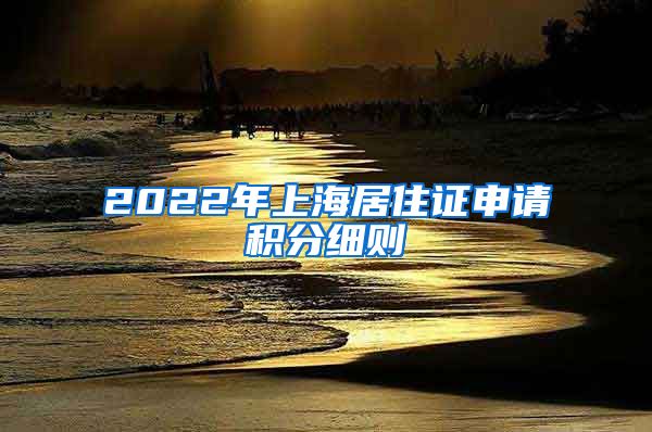 2022年上海居住证申请积分细则