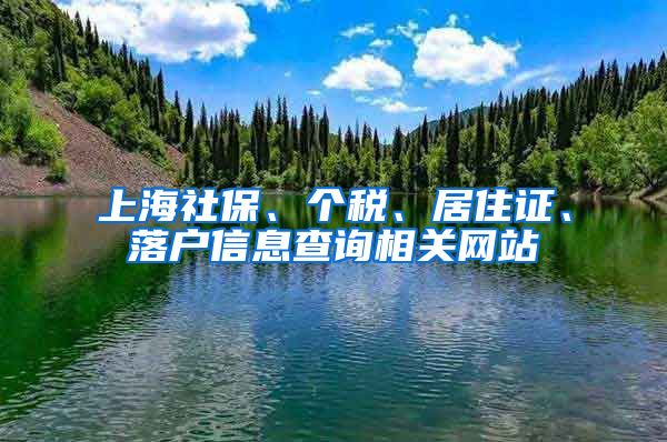 上海社保、个税、居住证、落户信息查询相关网站