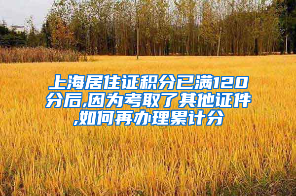 上海居住证积分已满120分后,因为考取了其他证件,如何再办理累计分