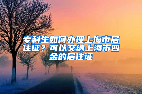 专科生如何办理上海市居住证？可以交纳上海市四金的居住证