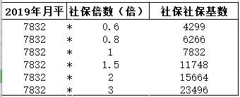 2019社保基数