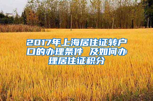 2017年上海居住证转户口的办理条件 及如何办理居住证积分