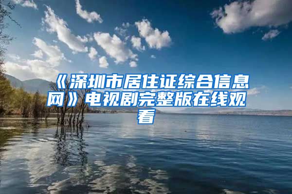 《深圳市居住证综合信息网》电视剧完整版在线观看