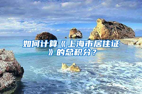 如何计算《上海市居住证》的总积分？