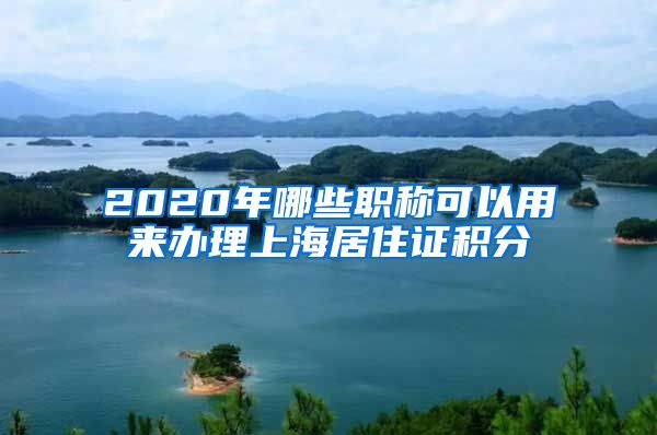 2020年哪些职称可以用来办理上海居住证积分