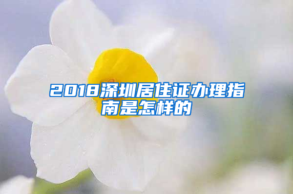 2018深圳居住证办理指南是怎样的