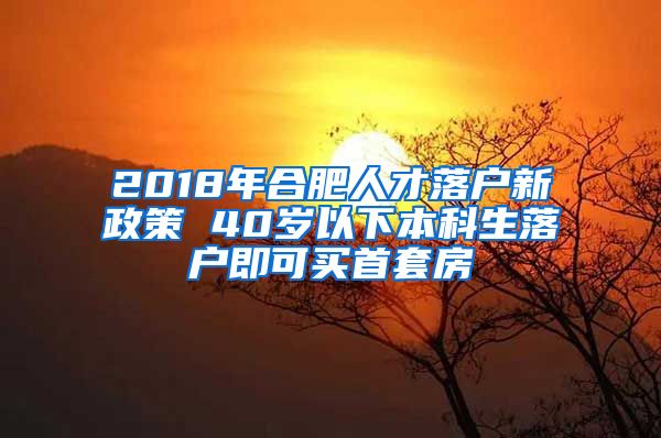 2018年合肥人才落户新政策 40岁以下本科生落户即可买首套房