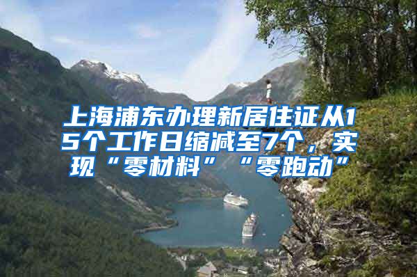 上海浦东办理新居住证从15个工作日缩减至7个，实现“零材料”“零跑动”