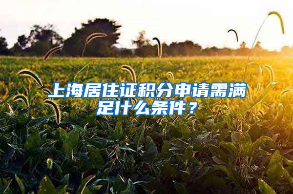 上海居住证积分申请需满足什么条件？