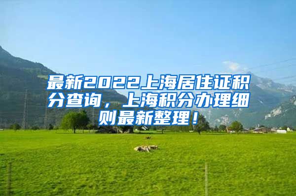 最新2022上海居住证积分查询，上海积分办理细则最新整理！