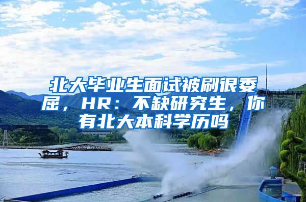 北大毕业生面试被刷很委屈，HR：不缺研究生，你有北大本科学历吗