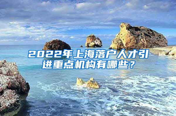 2022年上海落户人才引进重点机构有哪些？