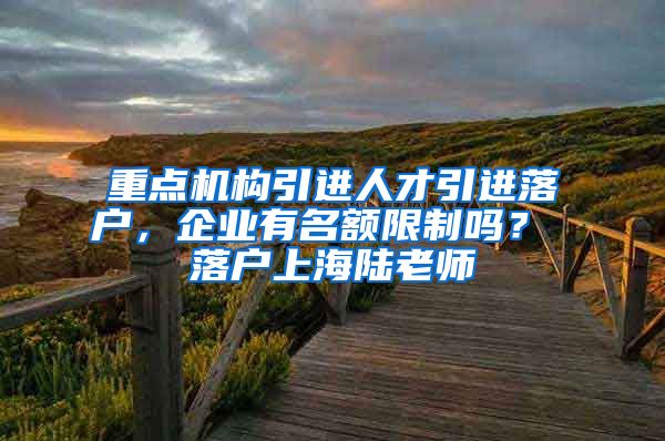 重点机构引进人才引进落户，企业有名额限制吗？ 落户上海陆老师