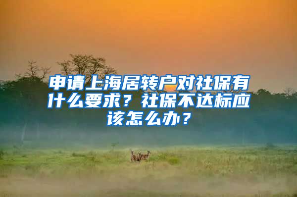 申请上海居转户对社保有什么要求？社保不达标应该怎么办？