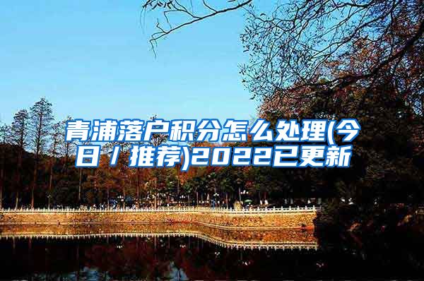 青浦落户积分怎么处理(今日／推荐)2022已更新