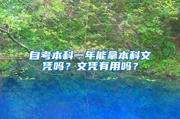 自考本科一年能拿本科文凭吗？文凭有用吗？