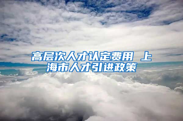 高层次人才认定费用 上海市人才引进政策