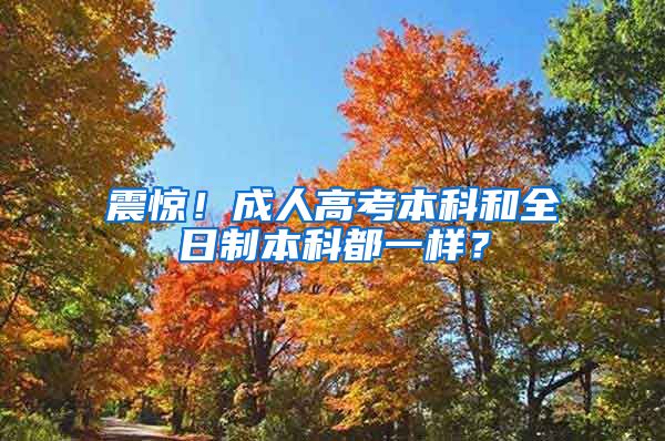 震惊！成人高考本科和全日制本科都一样？