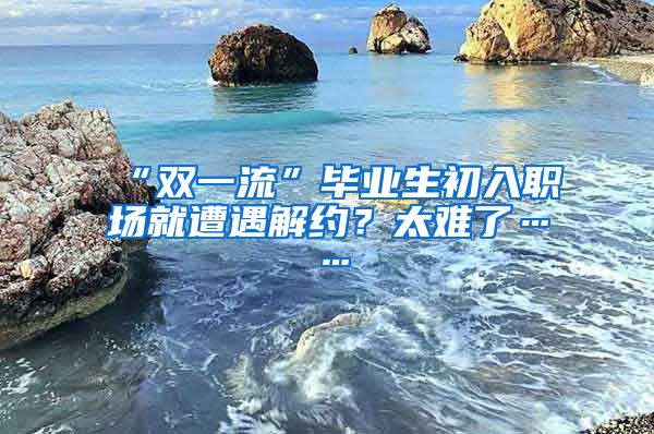 “双一流”毕业生初入职场就遭遇解约？太难了……