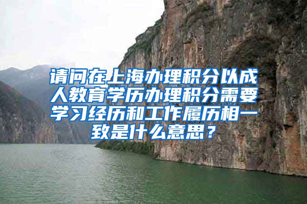 请问在上海办理积分以成人教育学历办理积分需要学习经历和工作履历相一致是什么意思？