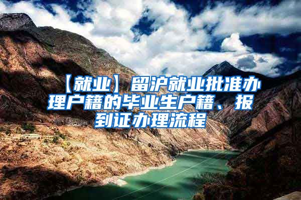 【就业】留沪就业批准办理户籍的毕业生户籍、报到证办理流程