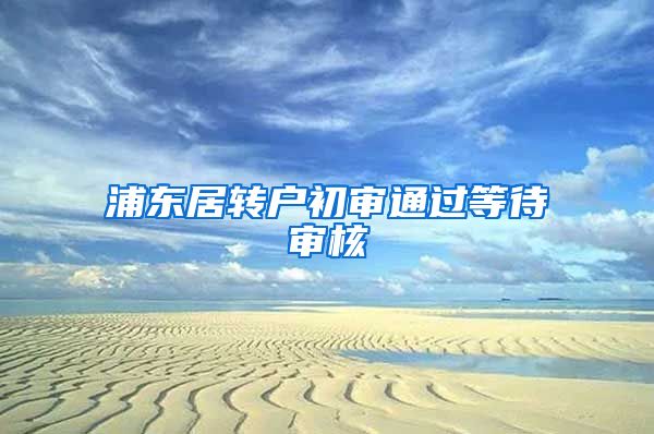 浦东居转户初审通过等待审核