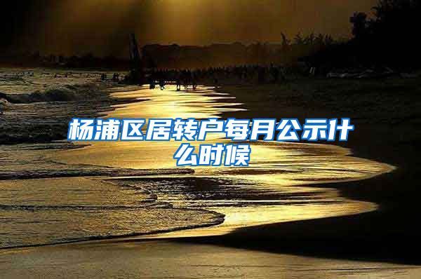 杨浦区居转户每月公示什么时候