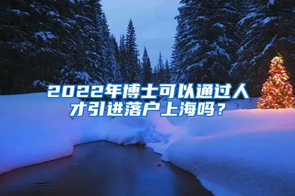 2022年博士可以通过人才引进落户上海吗？