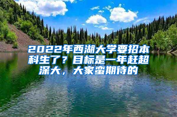 2022年西湖大学要招本科生了？目标是一年赶超深大，大家蛮期待的