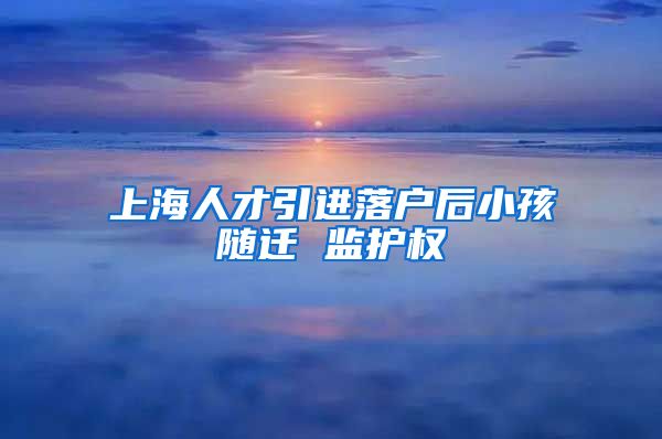 上海人才引进落户后小孩随迁 监护权