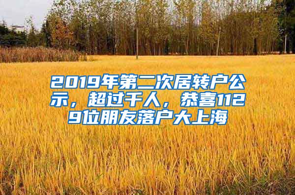 2019年第二次居转户公示，超过千人，恭喜1129位朋友落户大上海