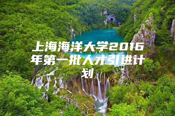 上海海洋大学2016年第一批人才引进计划