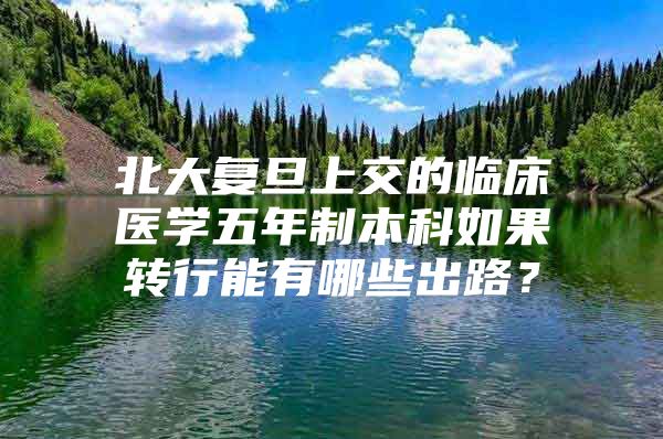 北大复旦上交的临床医学五年制本科如果转行能有哪些出路？