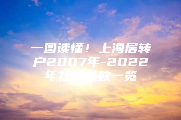 一图读懂！上海居转户2007年-2022年社保基数一览