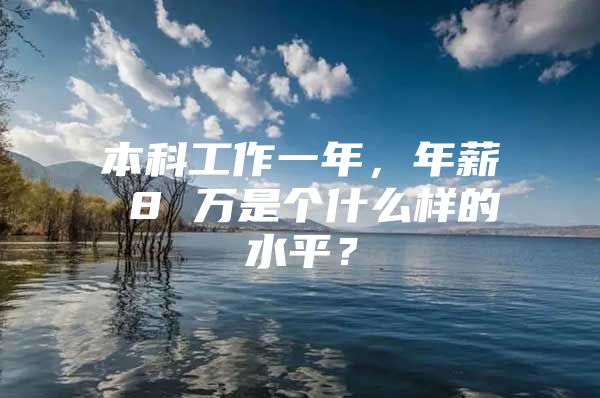 本科工作一年，年薪 8 万是个什么样的水平？