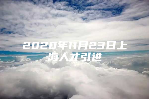 2020年11月23日上海人才引进