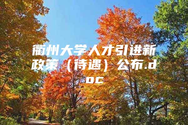 衢州大学人才引进新政策（待遇）公布.doc